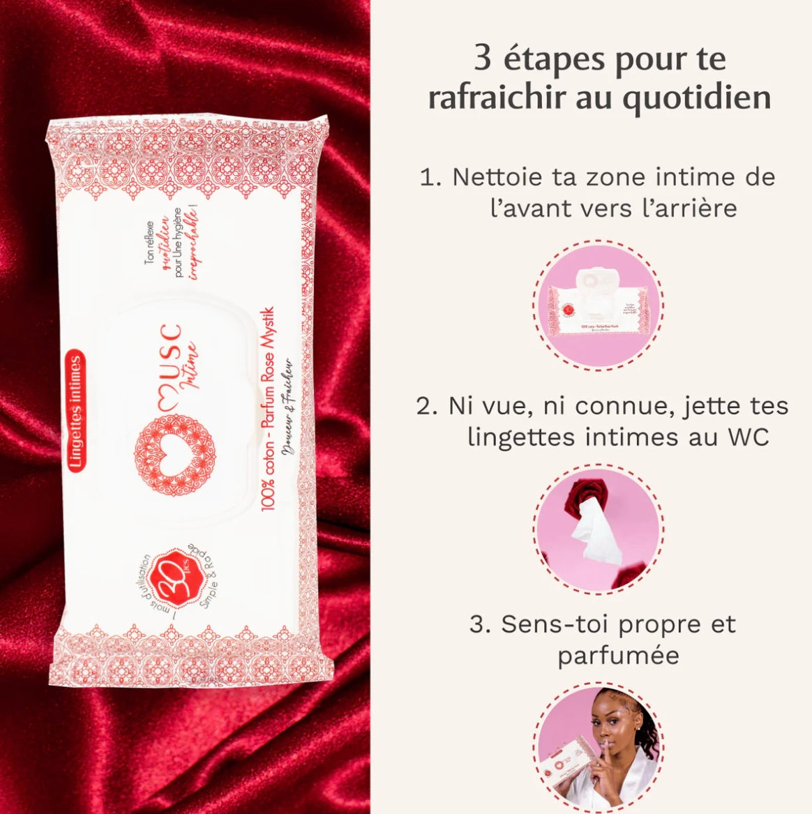 MUSC INTIME - Lingettes Intimes Rose Mystik 🥀