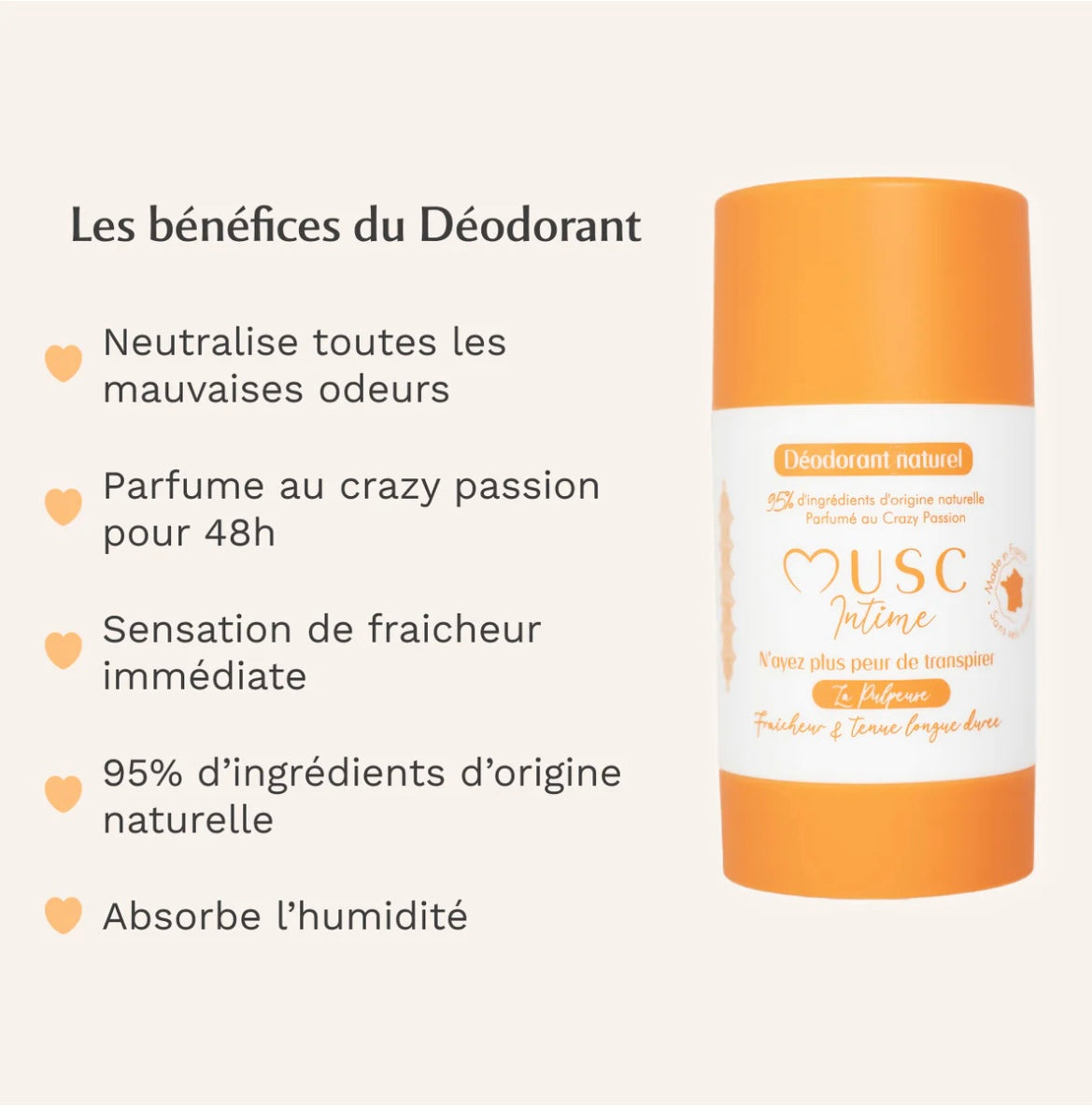 Musc intime - Déodorant Naturel Crazy Passion