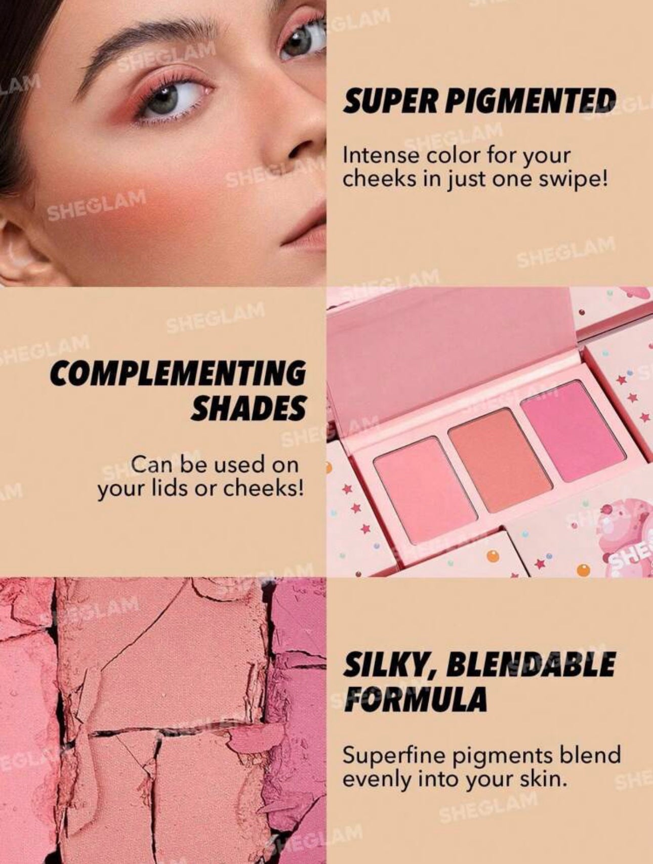 SHEGLAM - blush palette trio